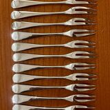 Christofle 12 snail forks, shellfish Fidelio baguette model very good condition