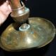 Antique push candle holder, 18th century gilded carved bronze candlestick.