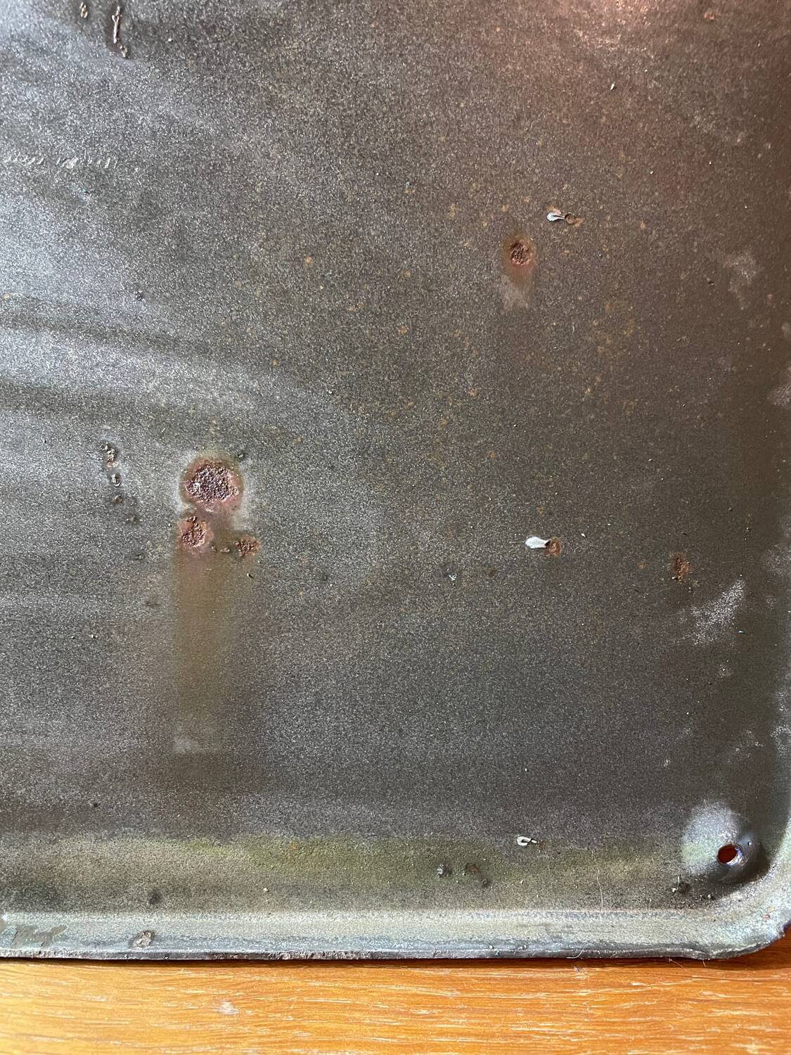 Enameled sheet metal street sign