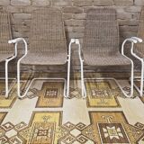 Set of 4 wicker armchairs 1970