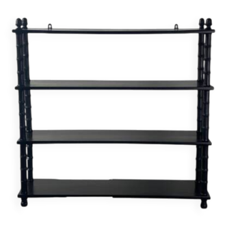 Étagère Napoléon III en bois noirci — 3 tablettes