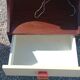 Pair of design bedside tables in orange resin rosewood with white melamine from the 70s