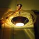 Art deco chandelier from the 1920s with transparent and opalized glass, silver metal structure