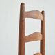6 solid oak and woven bamboo chairs, mid-century, 1950s