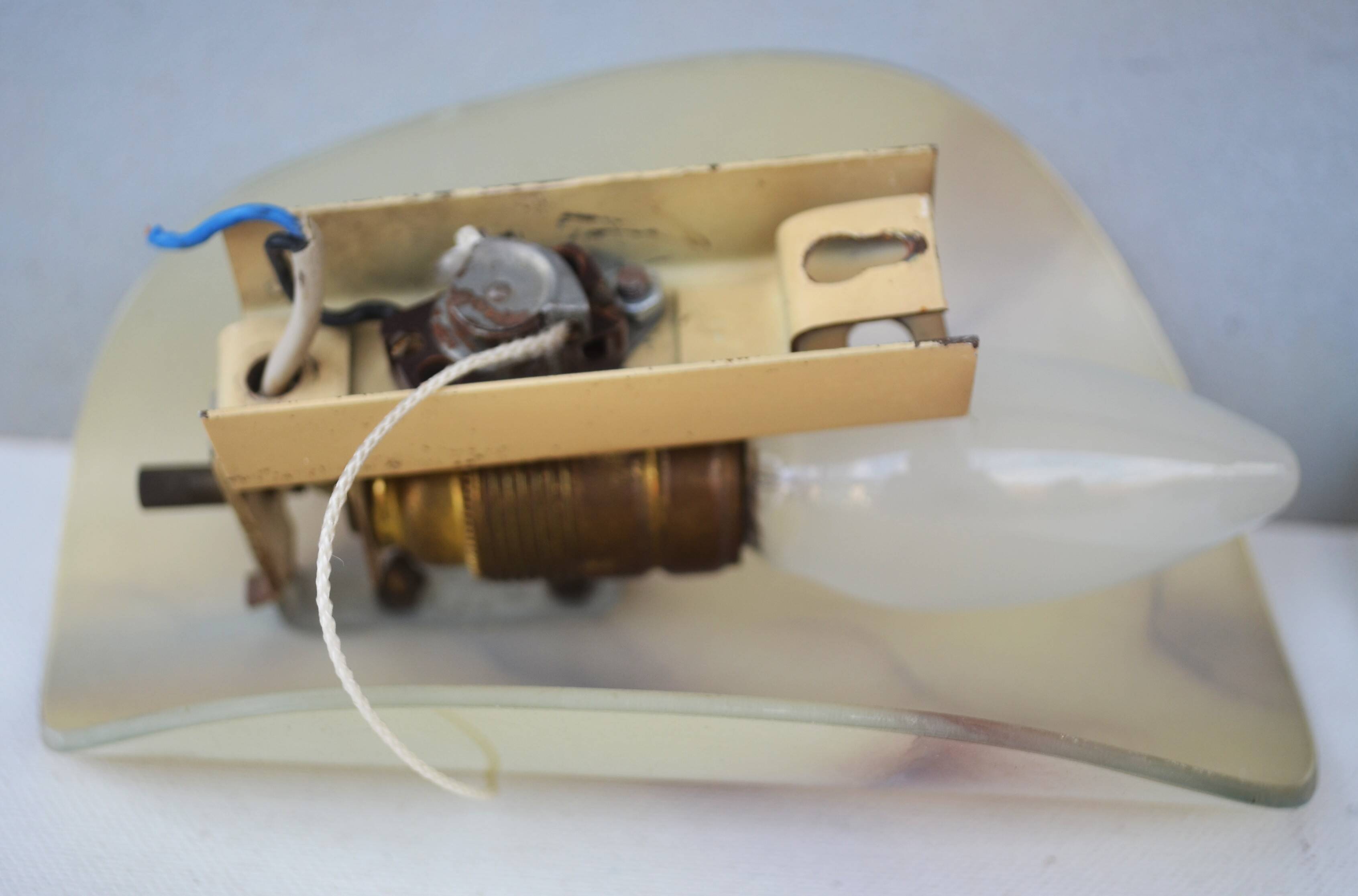 Mid Century Wall Sconces Shades Alabaster Glass Shades