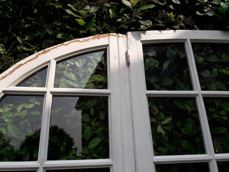 Oak arched bay window door H219xW267,5 small tiles