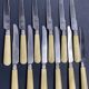 Set of 12 dessert knives with stainless steel blade and silver ferrule Régence