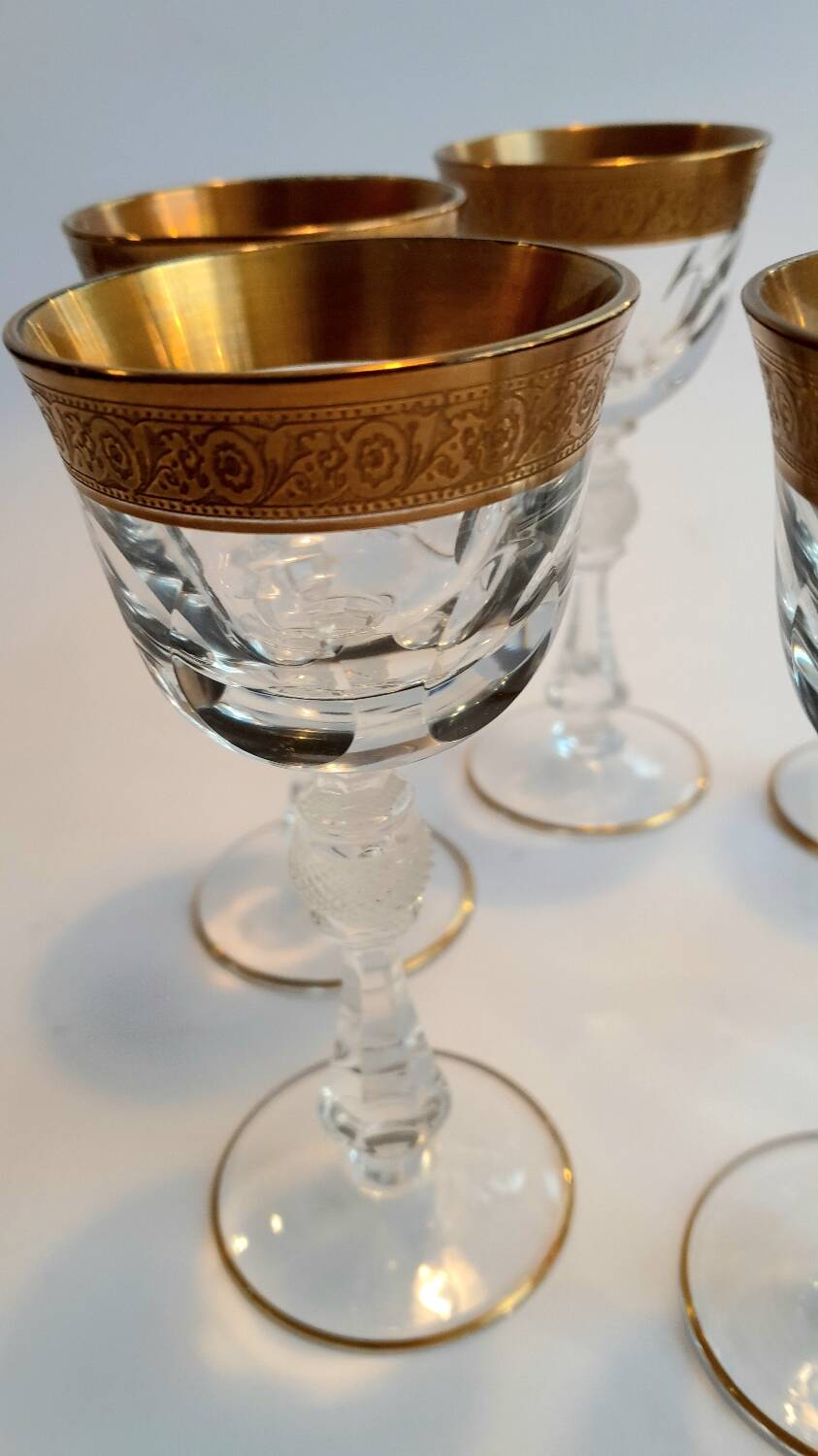 6 Moser Bohemian Crystal Liqueur Glasses