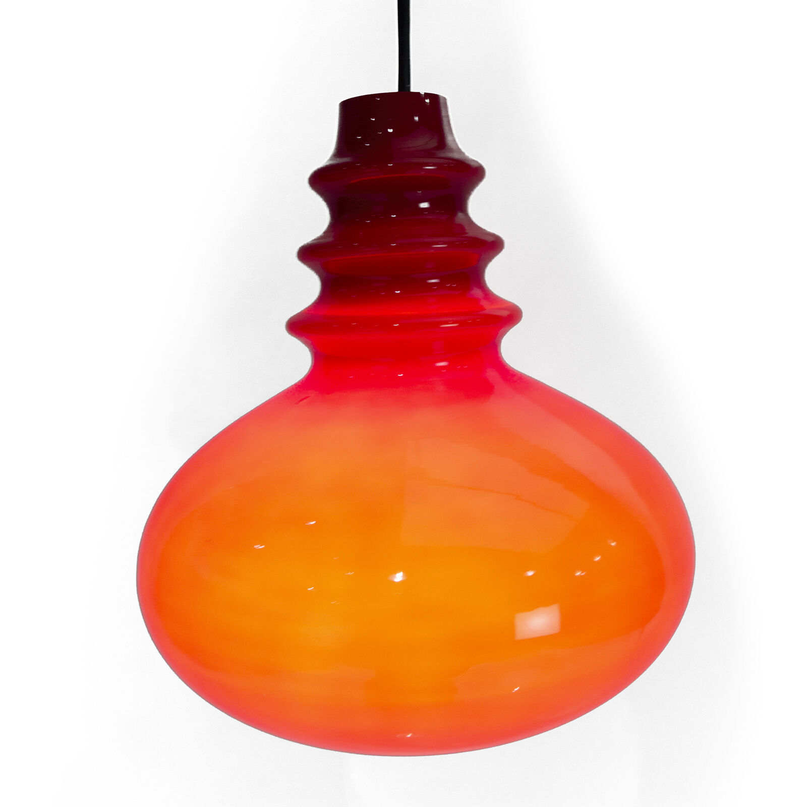 Red glass pendant lamp for Peil & Putzler