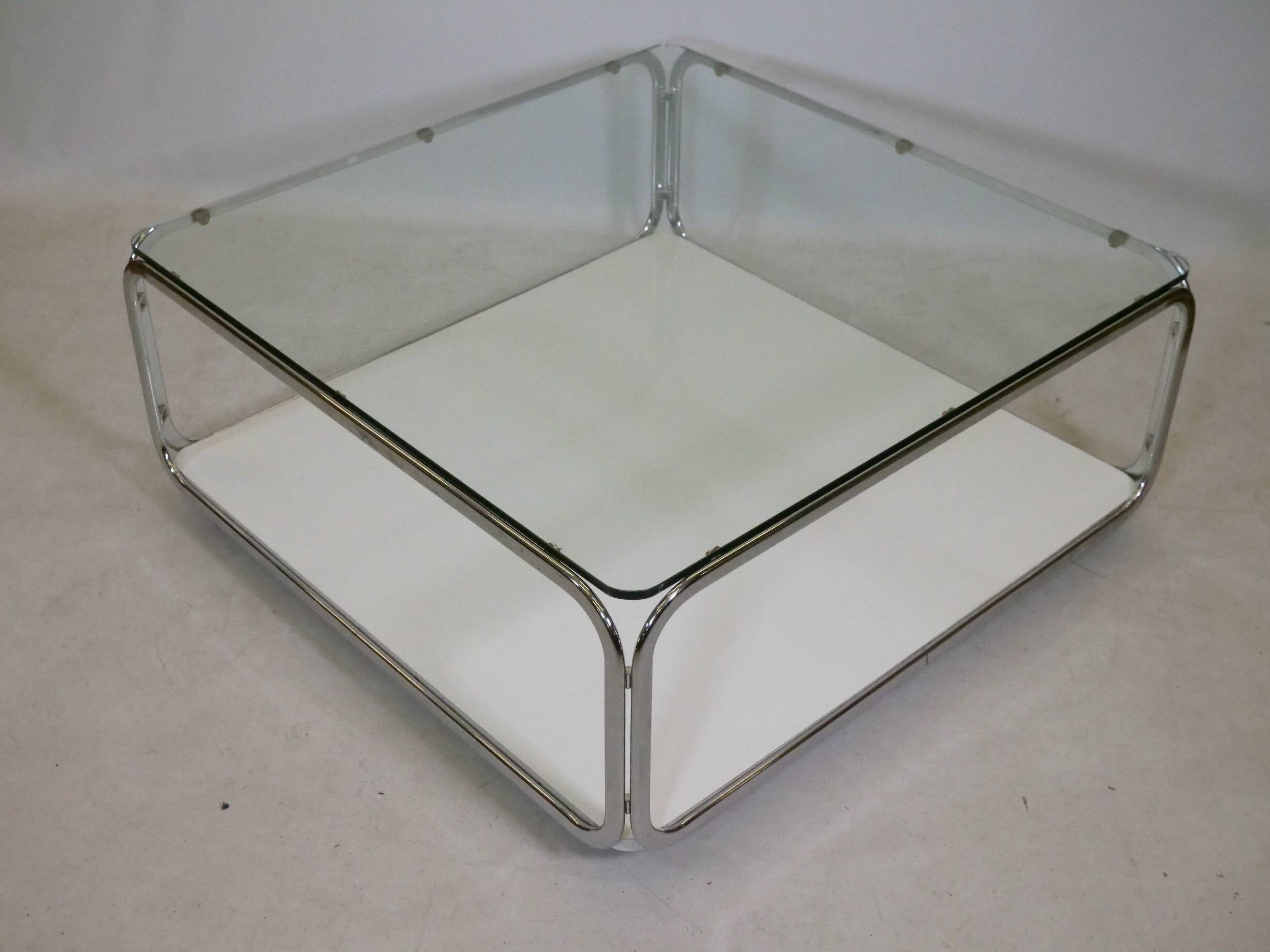 Space Age Chrome and Glass Coffee Table from Germany, 1960s
