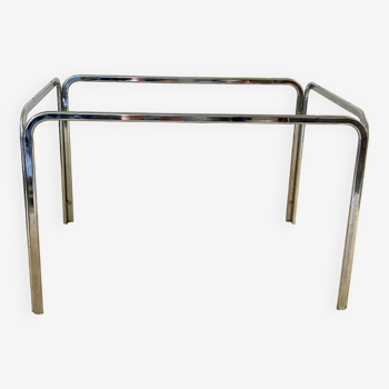 Chrome table from the 80s with its smoked glass