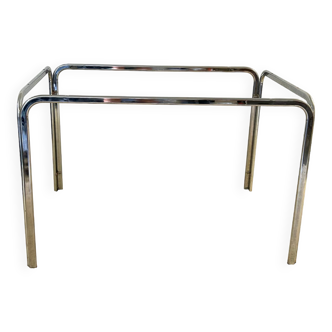 Chrome table from the 80s with its smoked glass