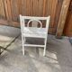 Art Deco chair in white painted wood, 1930s office chair, medallion backrest and armrests.