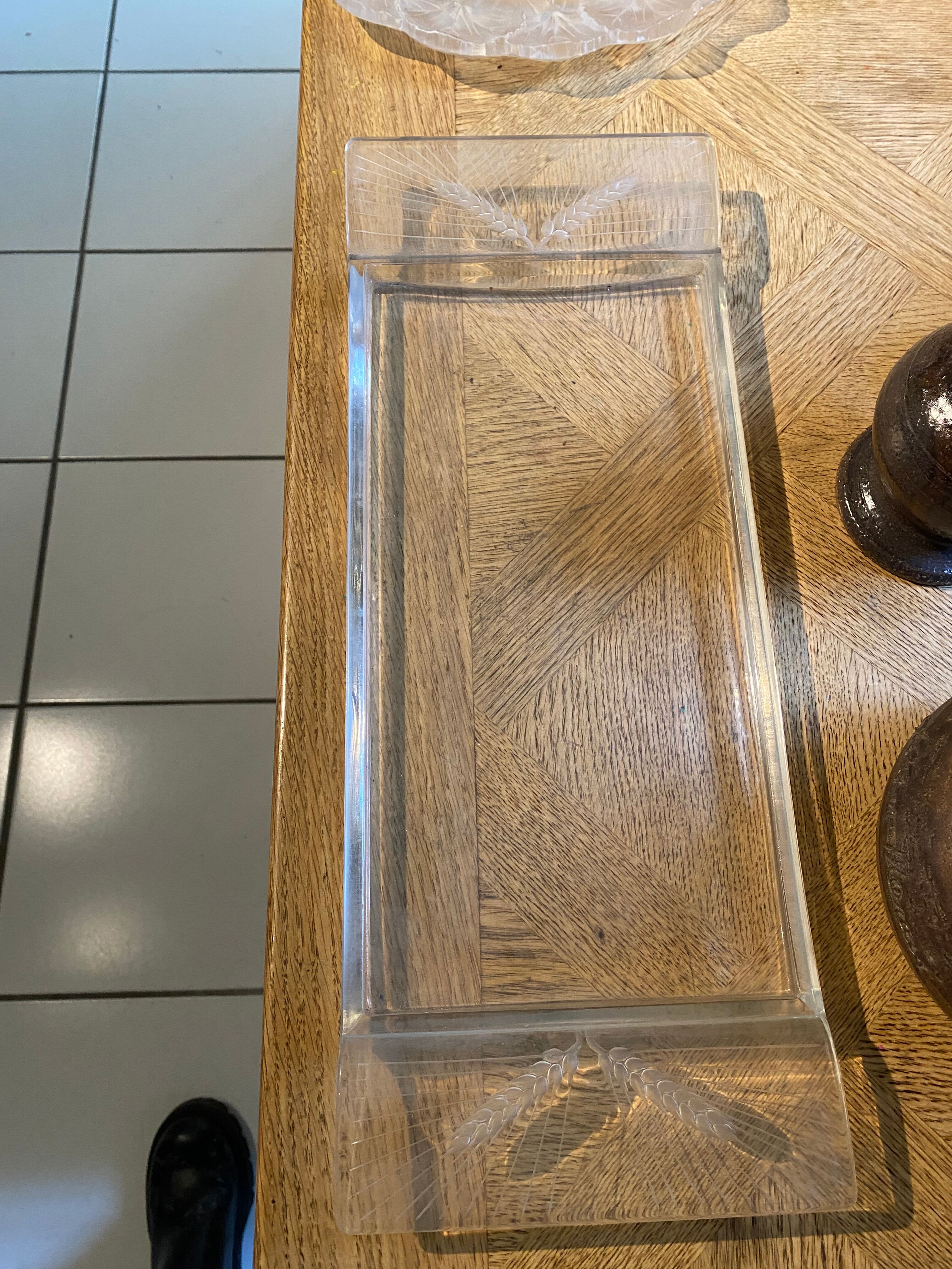 Plateau en cristal Lalique