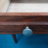 1950s waxed oak drawer table