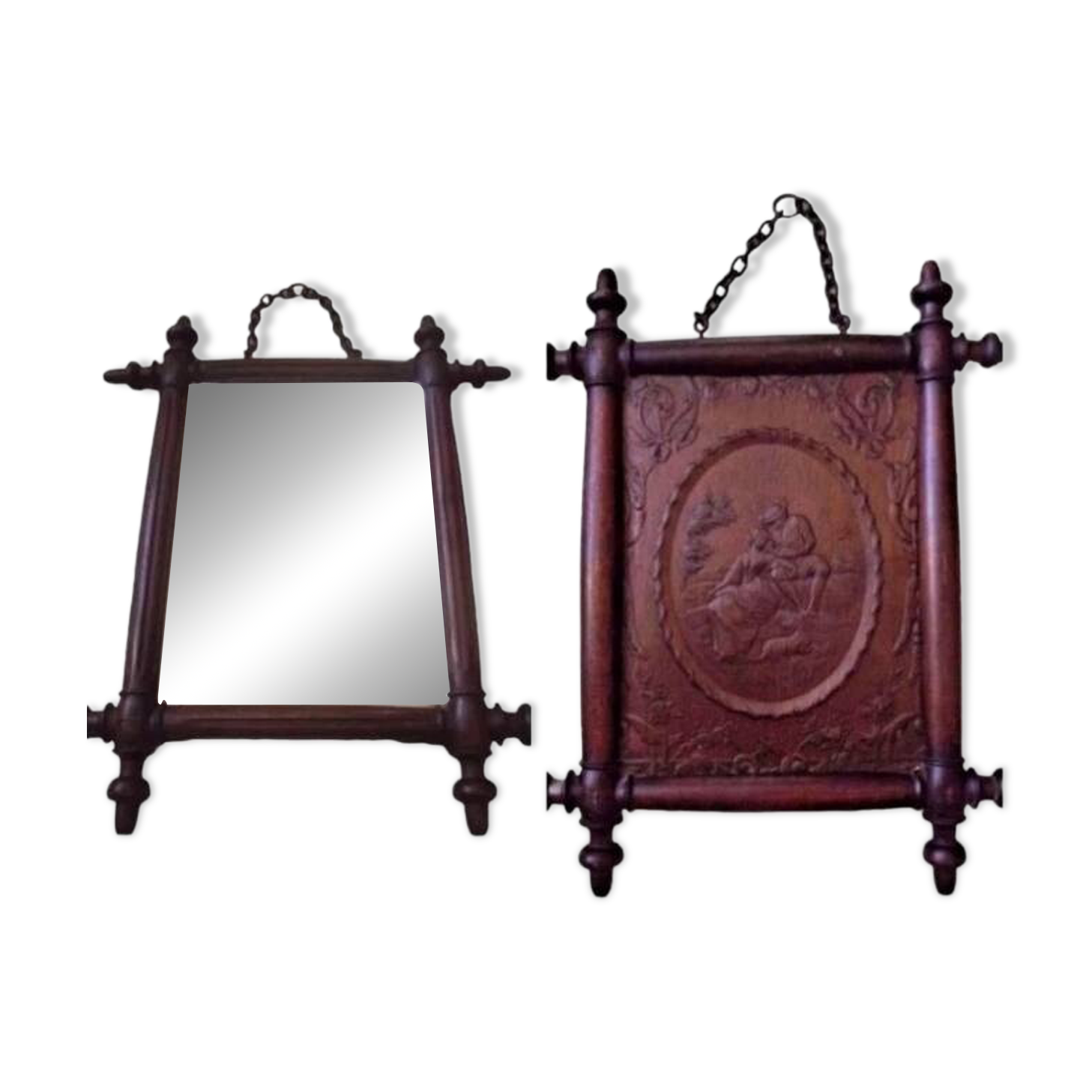 Miroir mural biseauté double face Ancien