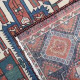 Handwoven wool antique persian area rug 124x250cm