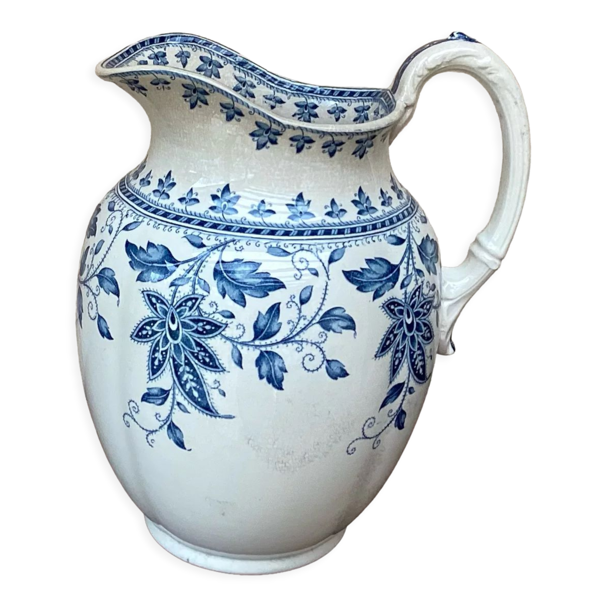 Pitcher Sarreguemines model Burgis late XIXth
