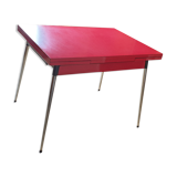 Extendable red formica table