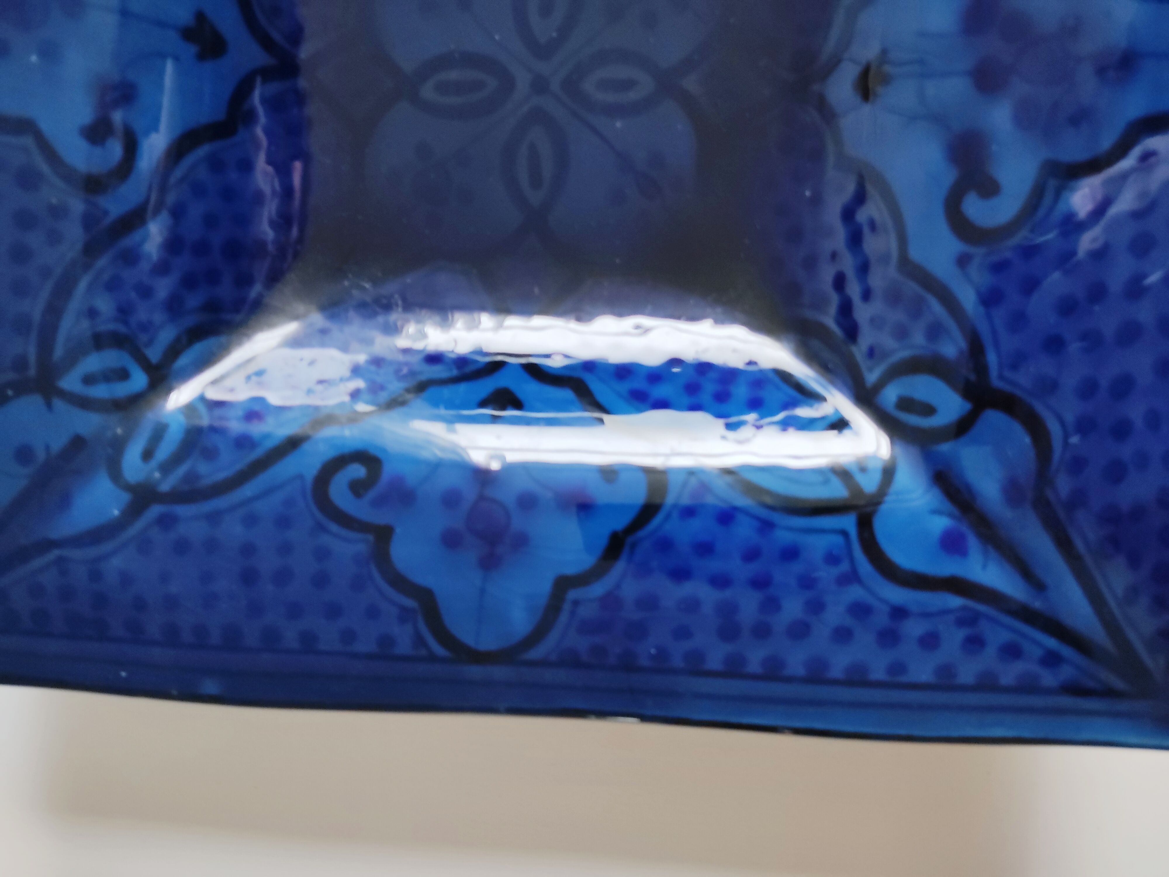 Empty square pocket oriental turkish ceramic