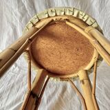 Vintage bamboo and rattan bar stool