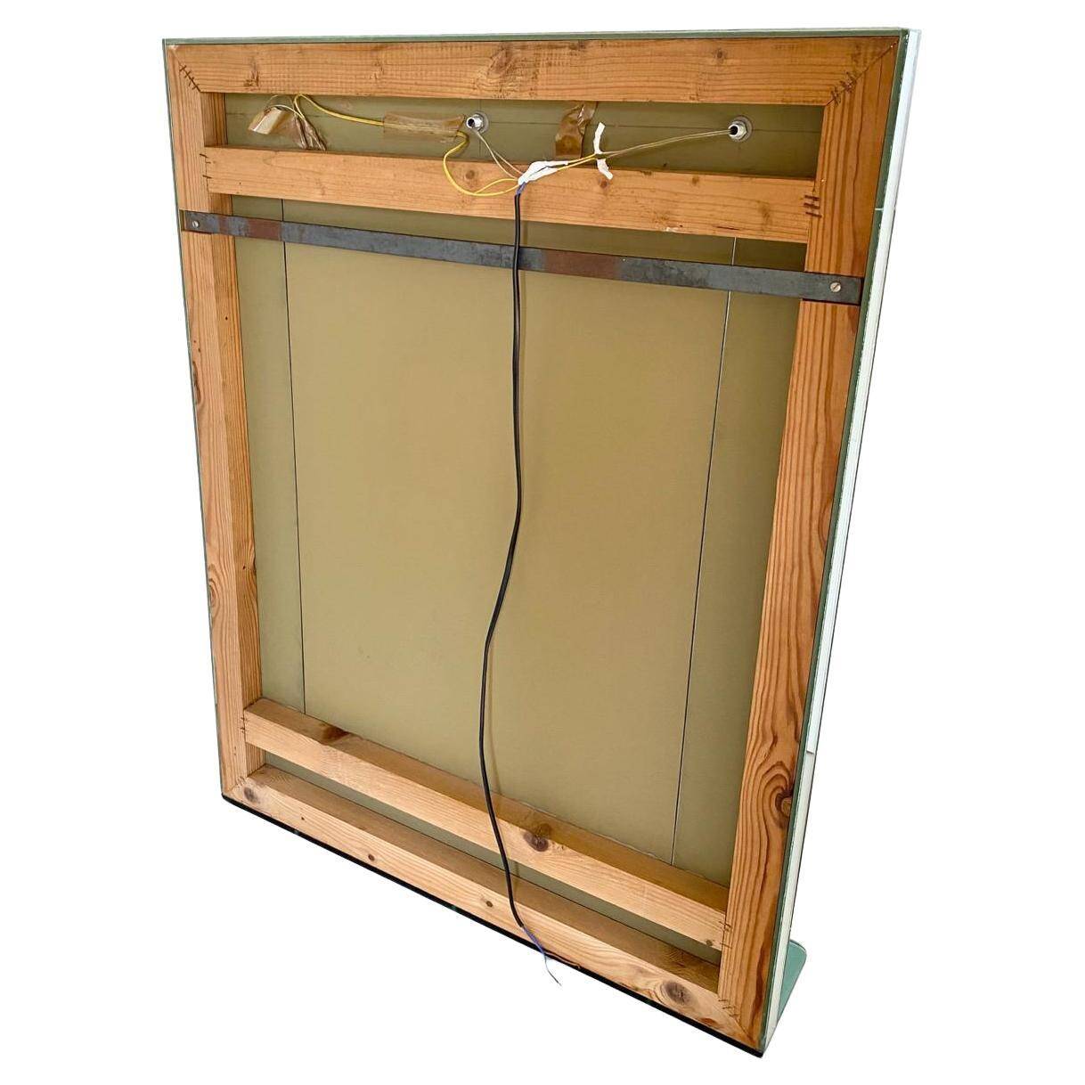 Vintage Aqua Green Glass Wall Mirror, Italy 1970s