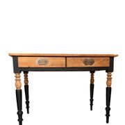 Bureau vintage en bois massif, 2 tiroirs