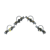 Mid-Century Brutalist Metal Forged Black and Brass Sconces, France - Set of 4