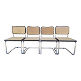 Set of 4 Marcel Breuer chairs model B32 in cane