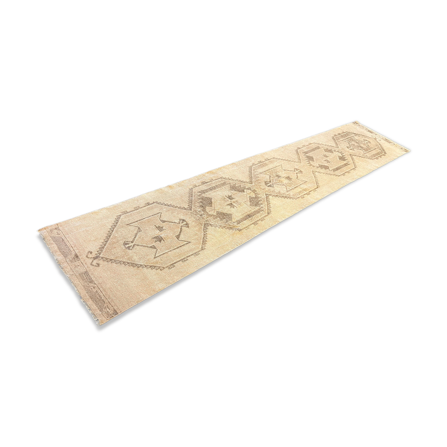 Handmade long entry Runner, beige hallway rug