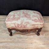 Pair of Louis XV style walnut stools