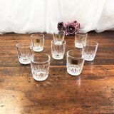 Set of 8 cut glass shot glasses France Arcoroc
