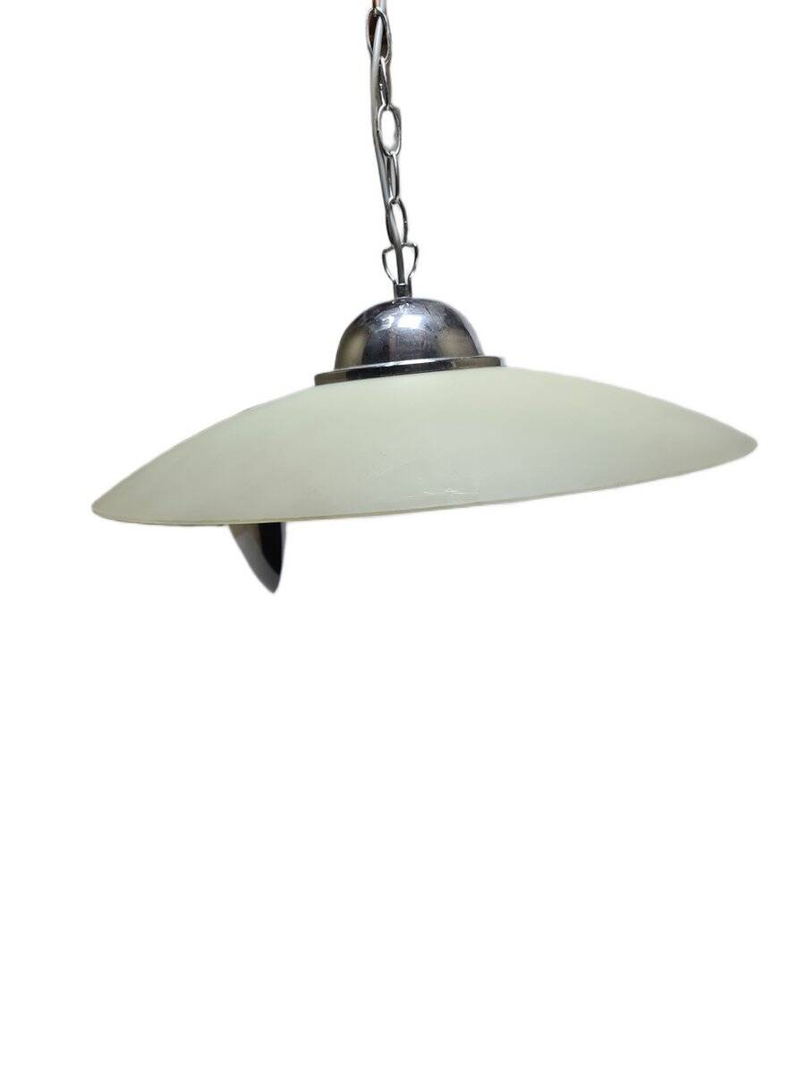 Vintage postmodern glass chandelier, Poland, 1970s