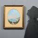 Modern painting "Sea Glimpse" in tempera on cardboard, 20th century