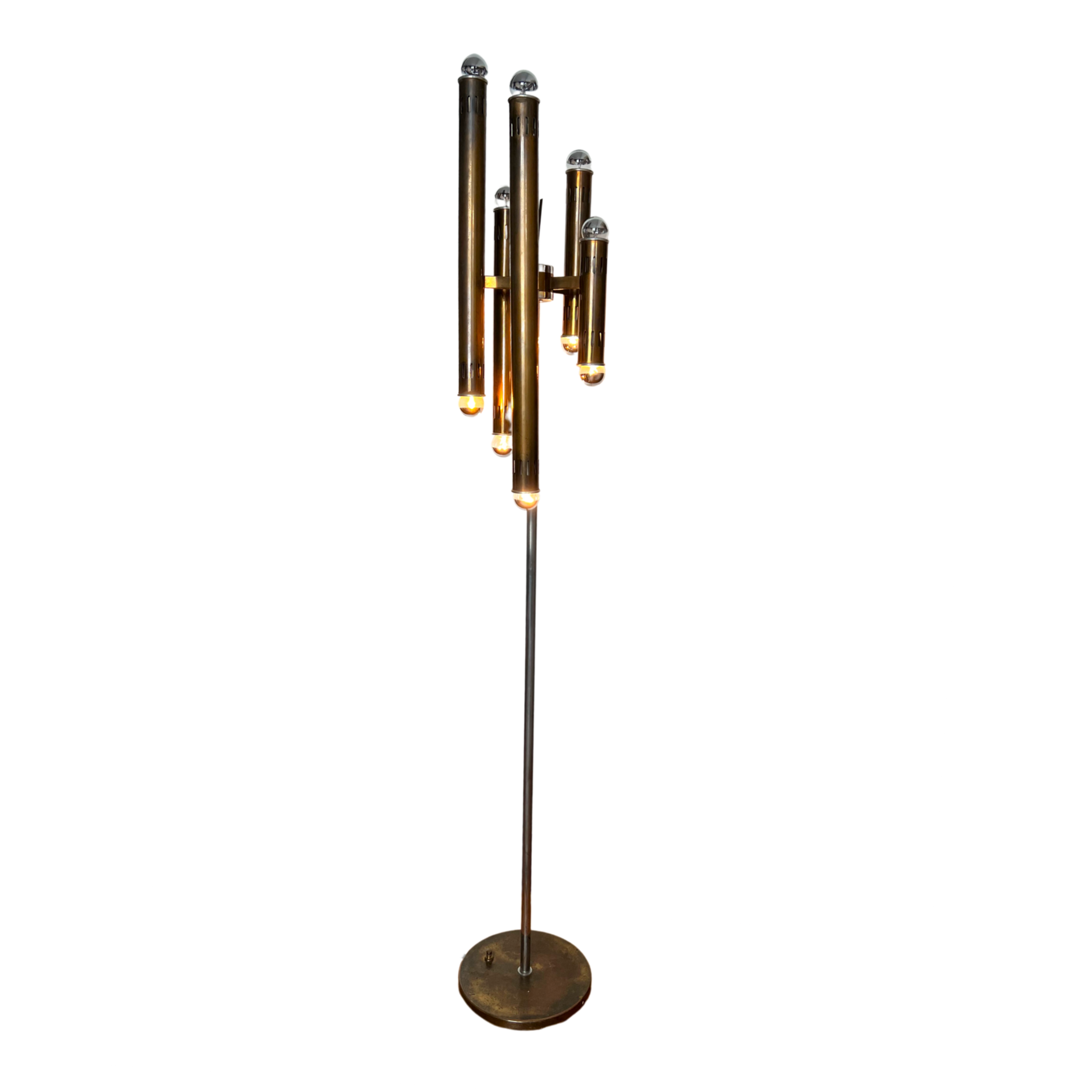 BRASS FLOOR LAMP FROM THE COMPANY LAMPERTI, ITALY 1960