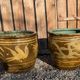 Two Antique Chinese Very Large Terracotta Pot Dragon Planting Plant Egg