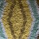 Tapis Rya à poils longs, jaune, aquamarine et gris, style mid-century modern, Suède, années 1960.