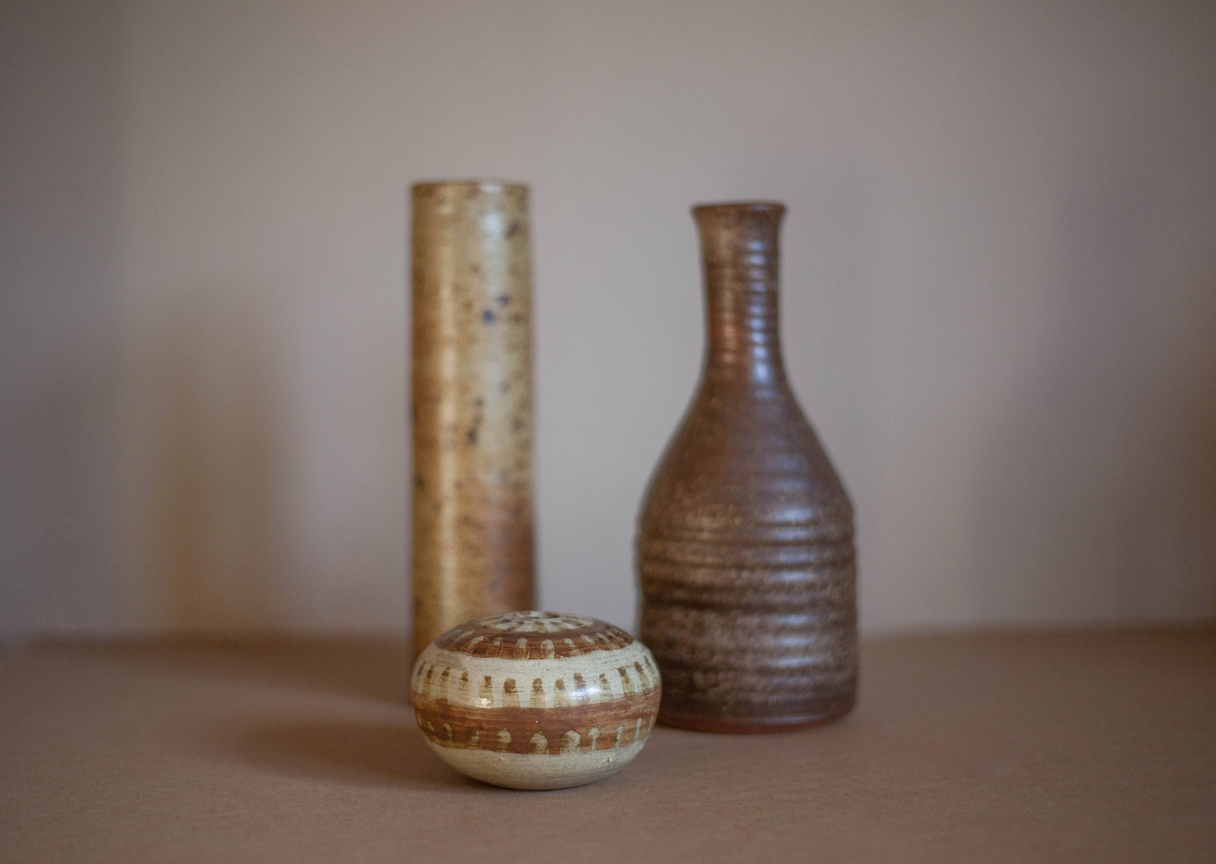 Sandstone vase from Fontgombault Abbey, decorative vase, flower pot, collection, 70's