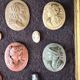Collection of cameos and intaglios, shells and lava stones, around 1900.