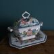 Sugar or mustard bowl Anfora Agueda hand painted ceramic Portugal