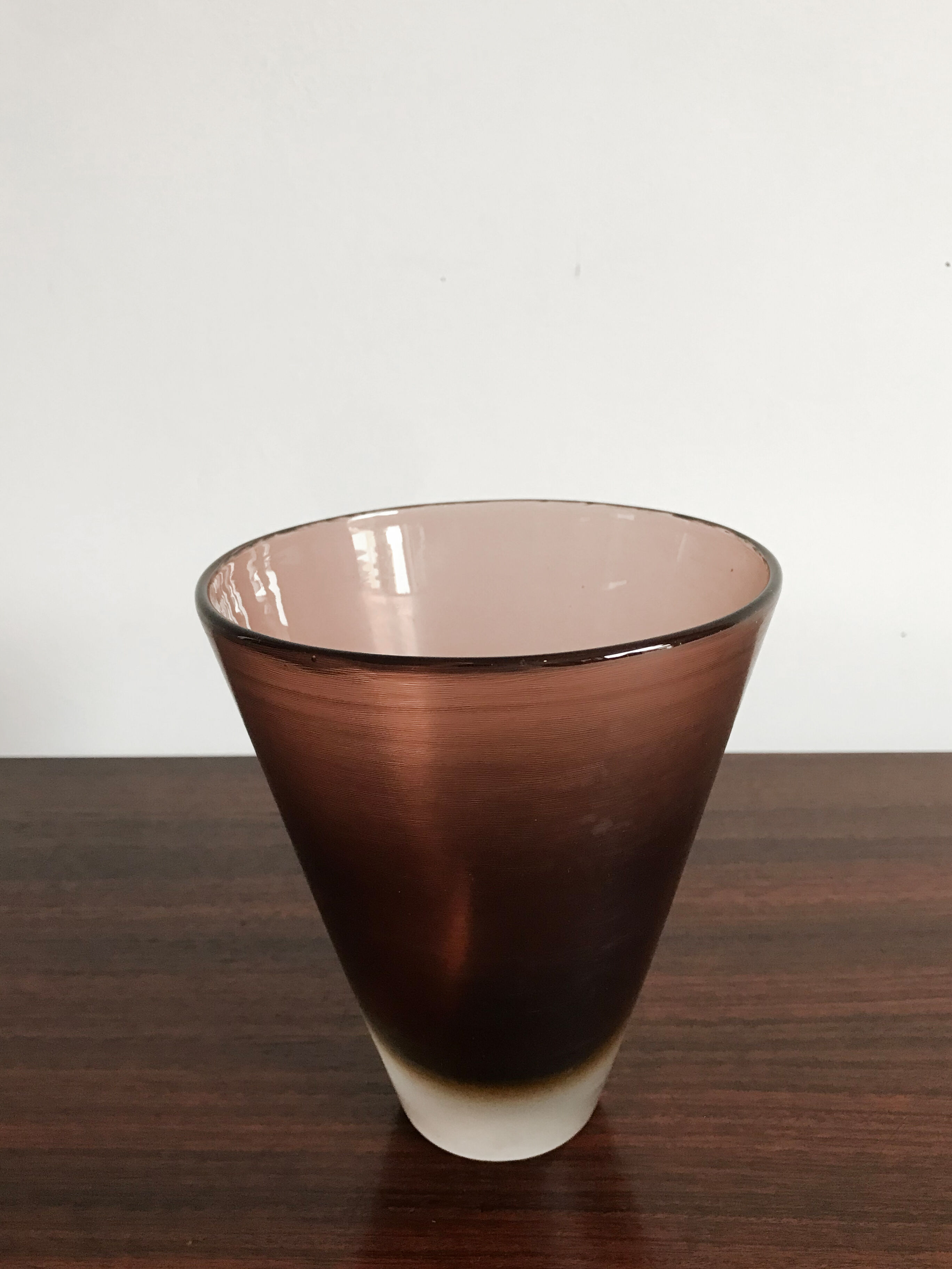 Paolo venini italian midcentury glass vase “incisi” serie, 1956