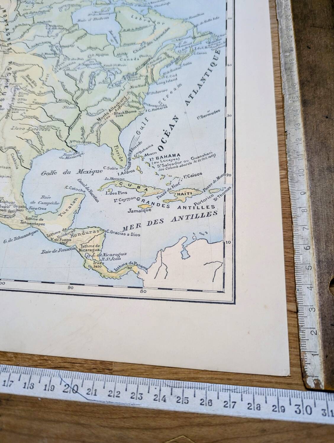 North America. Geographical map printed in 1900.
