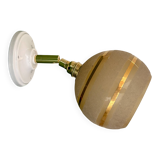 Vintage globe wall light in frosted yellow and gold glass.