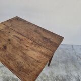 Antique rustic farmhouse table in solid oak, circa 1900s - 84cm