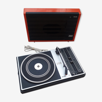 Tourne disque portable vintage Philips 280 1970-80