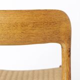 Niels Otto Møller Model 75 Oak Dining Chair, 1950s Danish Mid-Century Moder