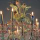 Large Venetian Rezzonico chandelier in multi-colored Murano glass, circa 1920