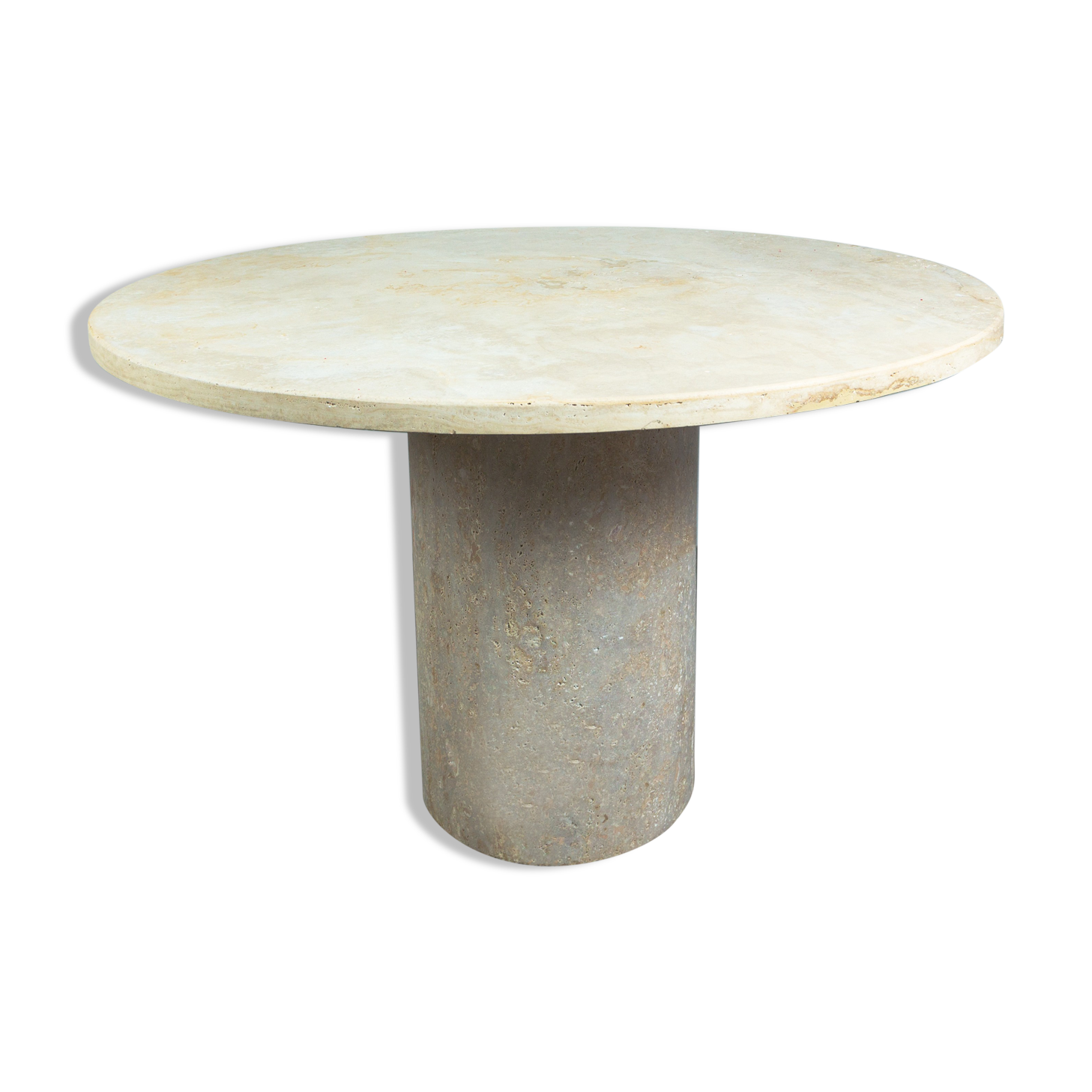 Travertine dining table diameter 120