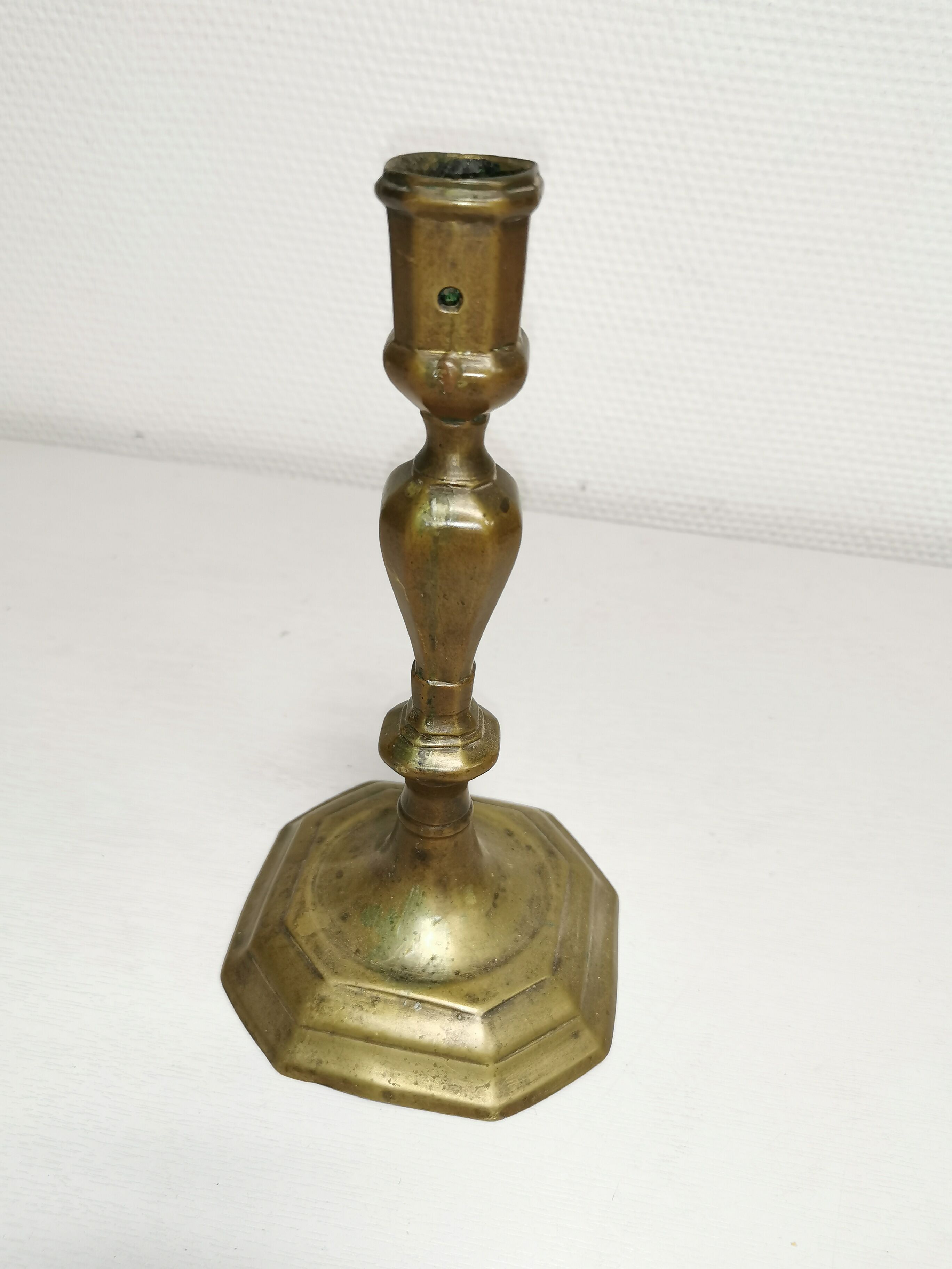 Old bronze candlestick, seventeenth century