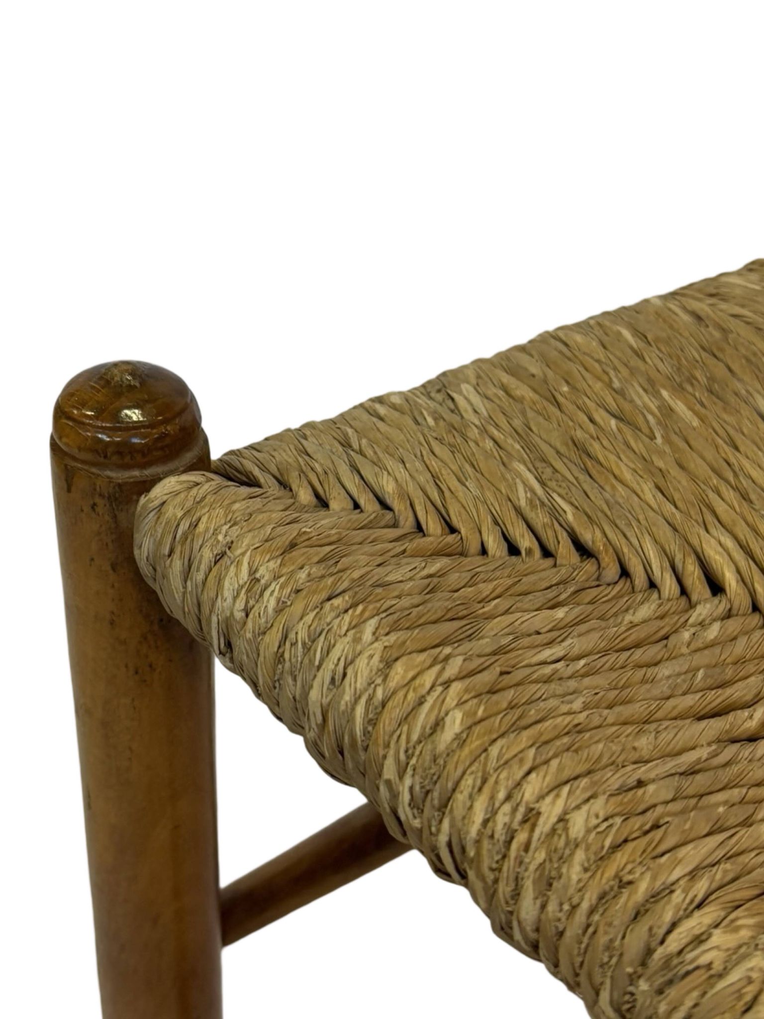 Tabouret vintage en corde de papier danois tabouret ottoman du milieu du siècle